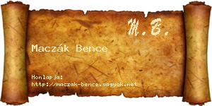 Maczák Bence névjegykártya