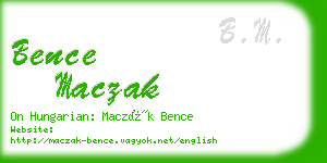 bence maczak business card